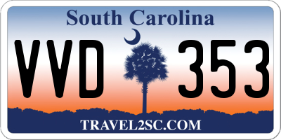 SC license plate VVD353