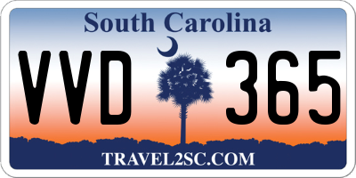 SC license plate VVD365
