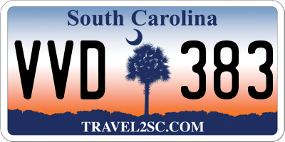 SC license plate VVD383