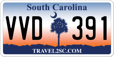 SC license plate VVD391
