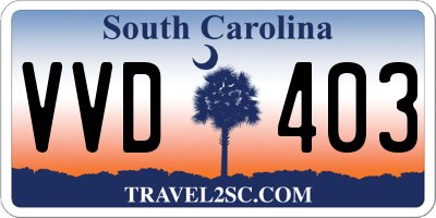 SC license plate VVD403