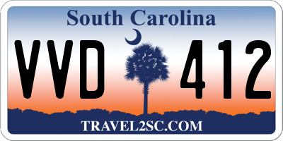 SC license plate VVD412
