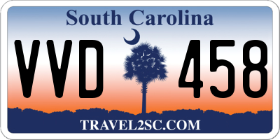 SC license plate VVD458