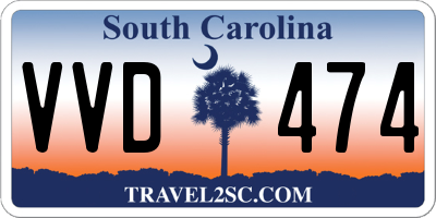 SC license plate VVD474