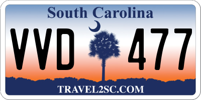 SC license plate VVD477