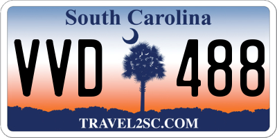 SC license plate VVD488