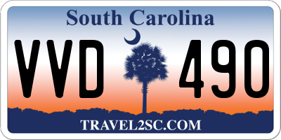 SC license plate VVD490