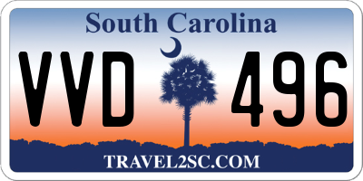 SC license plate VVD496