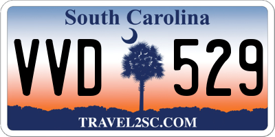 SC license plate VVD529