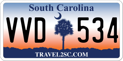 SC license plate VVD534
