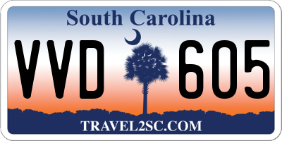 SC license plate VVD605