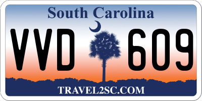 SC license plate VVD609