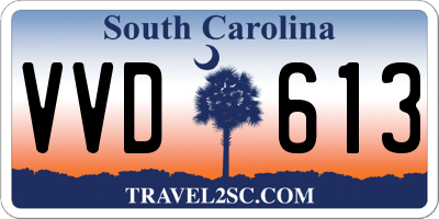 SC license plate VVD613