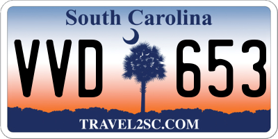 SC license plate VVD653