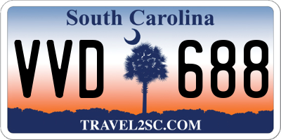 SC license plate VVD688