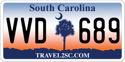 SC license plate VVD689