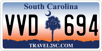 SC license plate VVD694