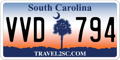 SC license plate VVD794