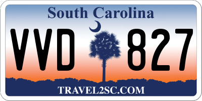 SC license plate VVD827