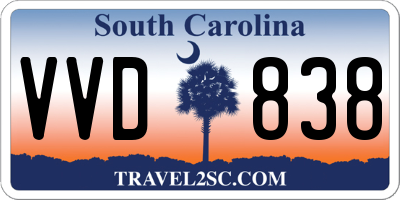 SC license plate VVD838