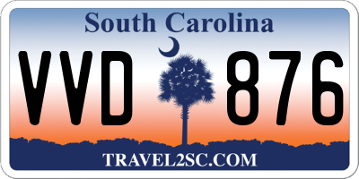 SC license plate VVD876