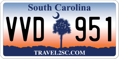 SC license plate VVD951