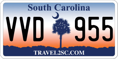 SC license plate VVD955