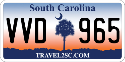 SC license plate VVD965