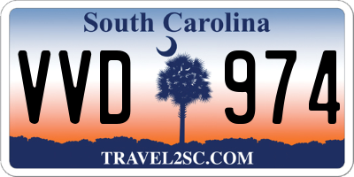 SC license plate VVD974