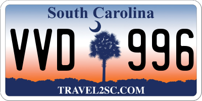 SC license plate VVD996