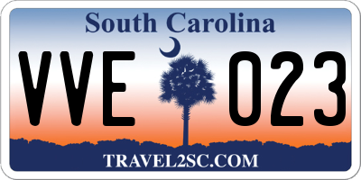 SC license plate VVE023