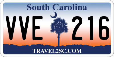 SC license plate VVE216