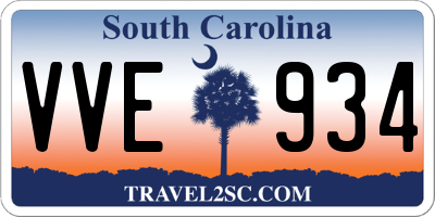 SC license plate VVE934