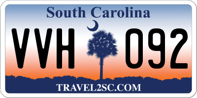 SC license plate VVH092