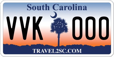 SC license plate VVK000