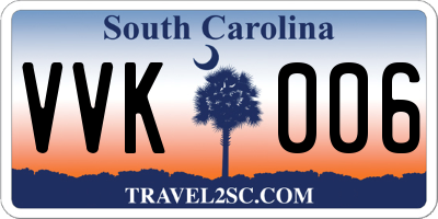 SC license plate VVK006