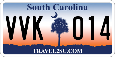 SC license plate VVK014