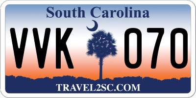 SC license plate VVK070