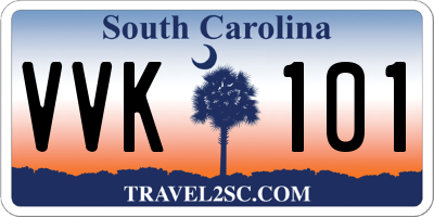 SC license plate VVK101