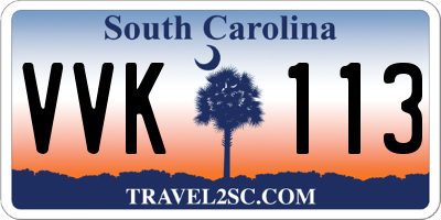 SC license plate VVK113