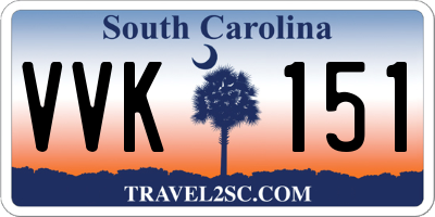 SC license plate VVK151