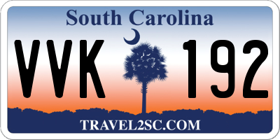 SC license plate VVK192
