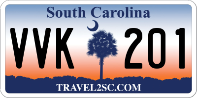 SC license plate VVK201