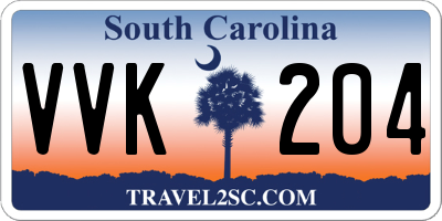SC license plate VVK204