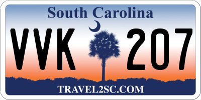 SC license plate VVK207