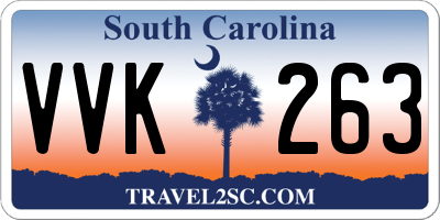 SC license plate VVK263