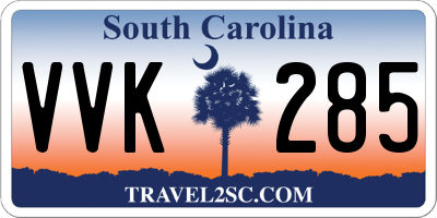 SC license plate VVK285