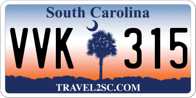 SC license plate VVK315