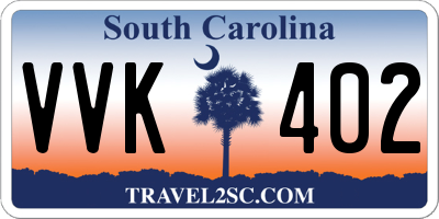 SC license plate VVK402