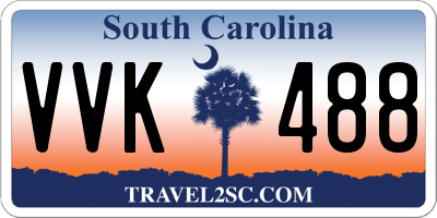 SC license plate VVK488